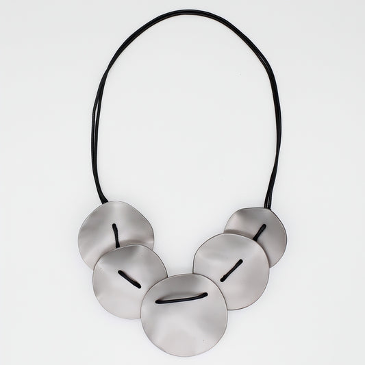 Antique Silver Opaline Drift Necklace - Sylca Designs - Chunky Jewelry