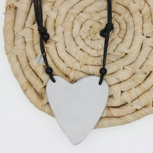 Solid White Anastasia Heart Pendant