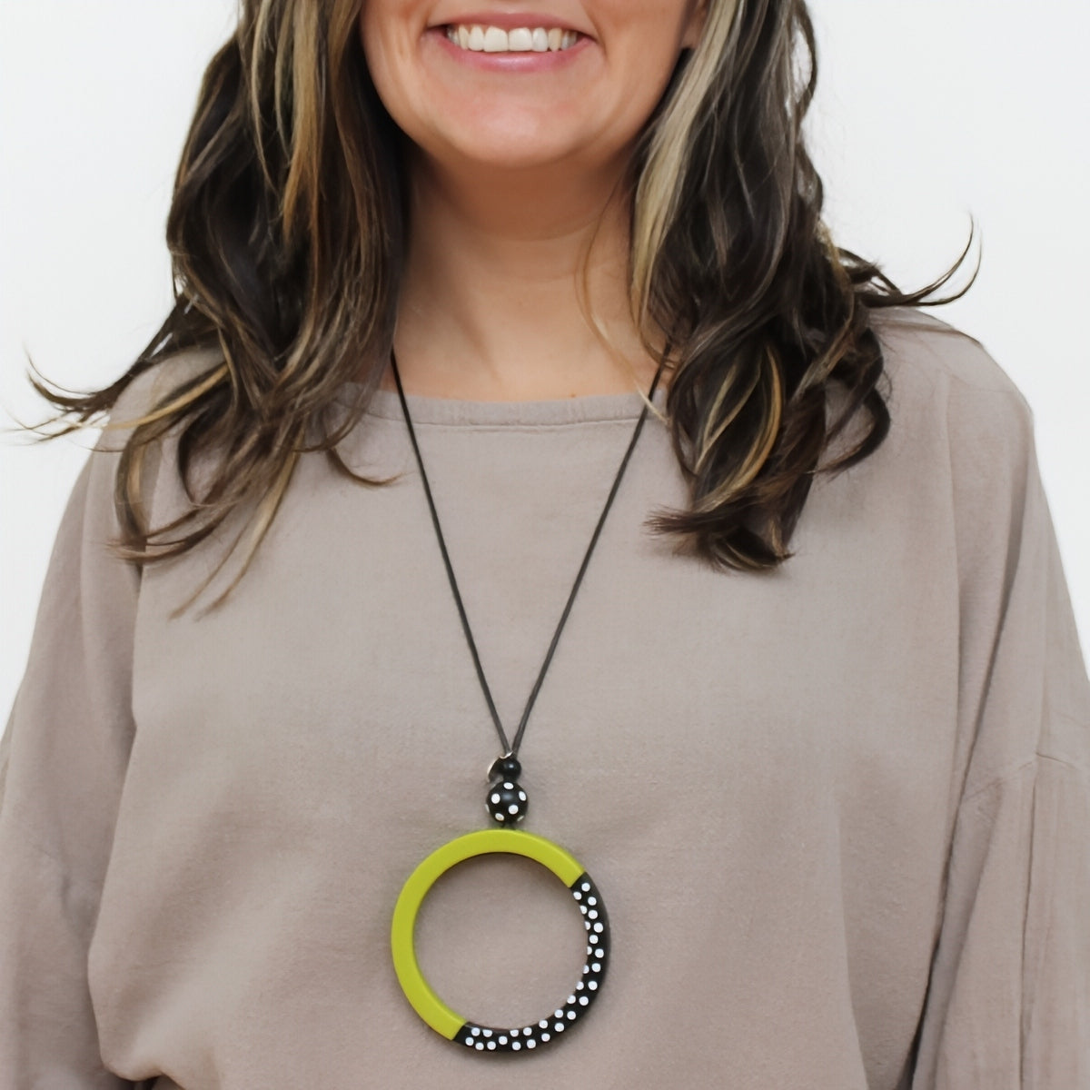 Lime Inez Pendant Necklace - Sylca Designs - Artsy Chunky Jewelry