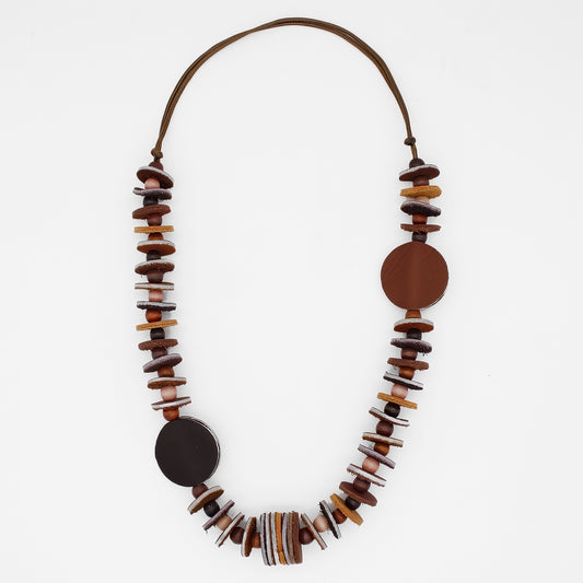 Vivid Shades of Brown Leather Necklace