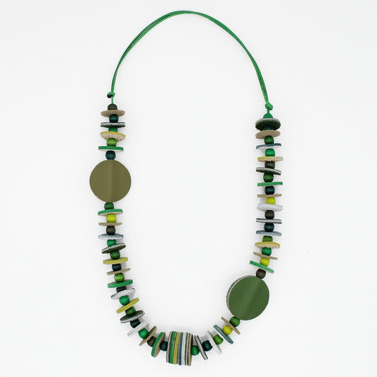 Vivid Ivy Green Leather Necklace