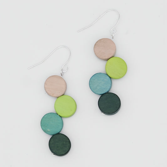 Green Multi Eva Dangle Earrings - Sylca Designs - Chunky Jewelry