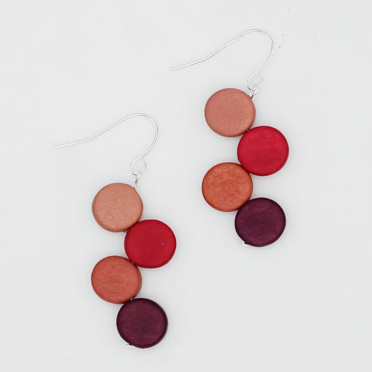 Raspberry Eva Dangle Earrings - Sylca Designs - Chunky Jewelry