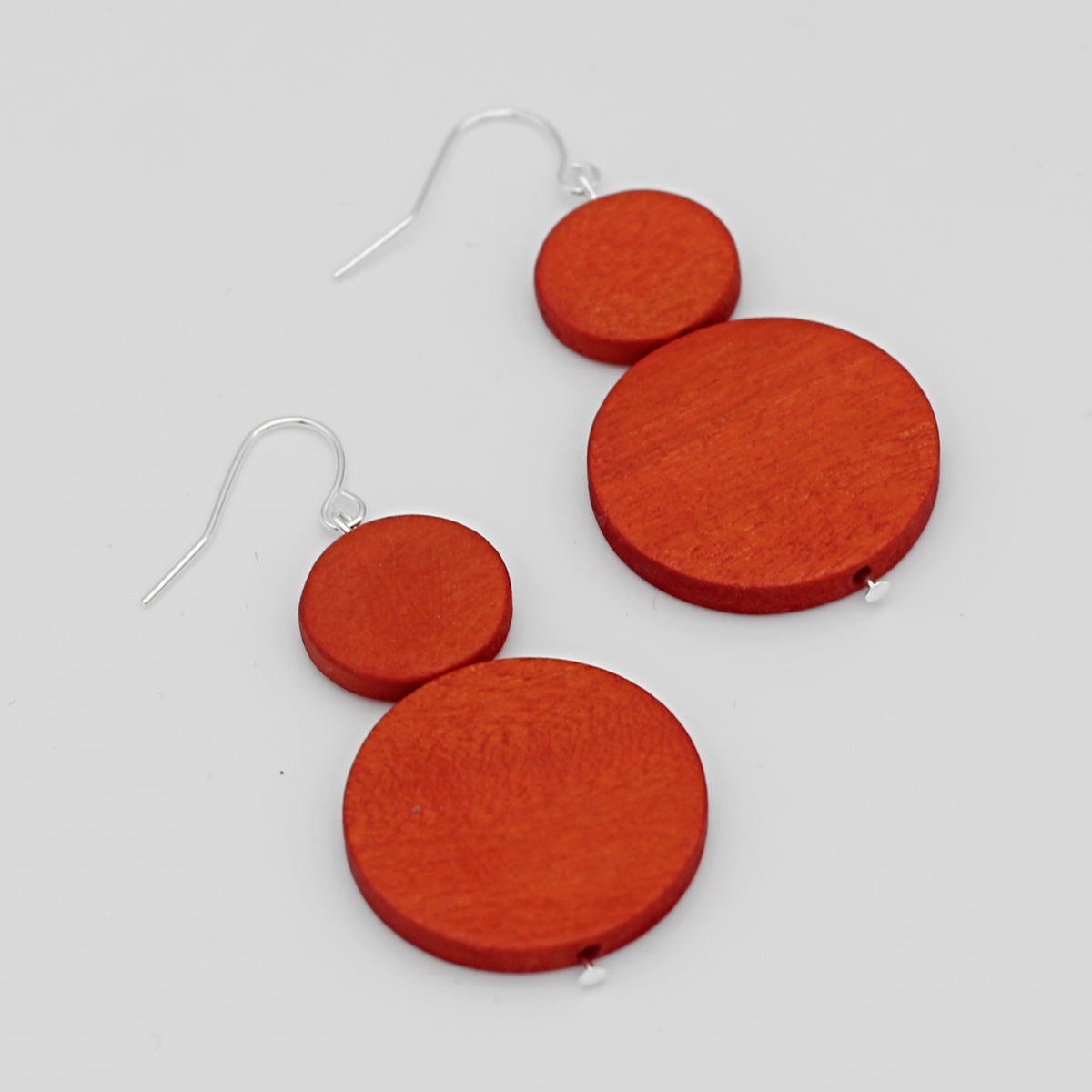 Orange Double Bead Sarah Earrings
