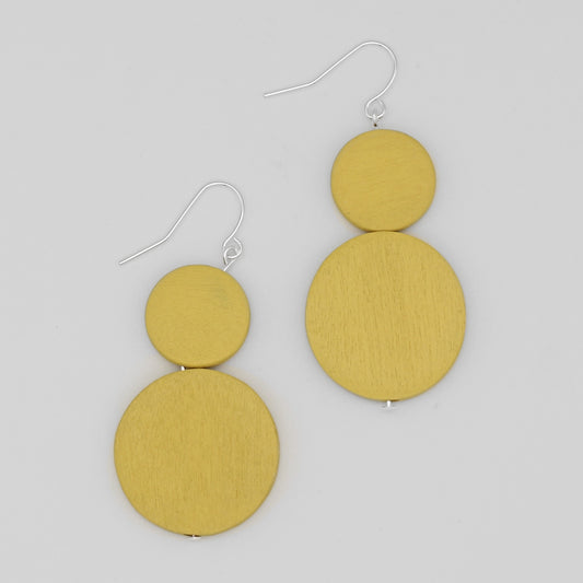 Lemon Double Bead Sarah Earrings - Sylca Designs - Chunky Jewelry