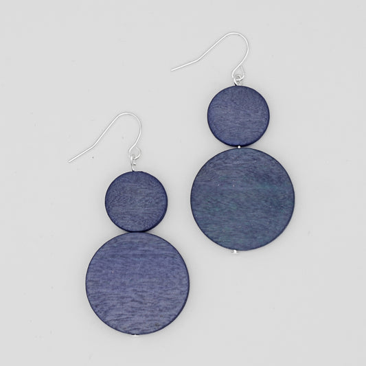 Periwinkle Double Bead Sarah Earrings - Sylca Designs - Chunky Jewelry