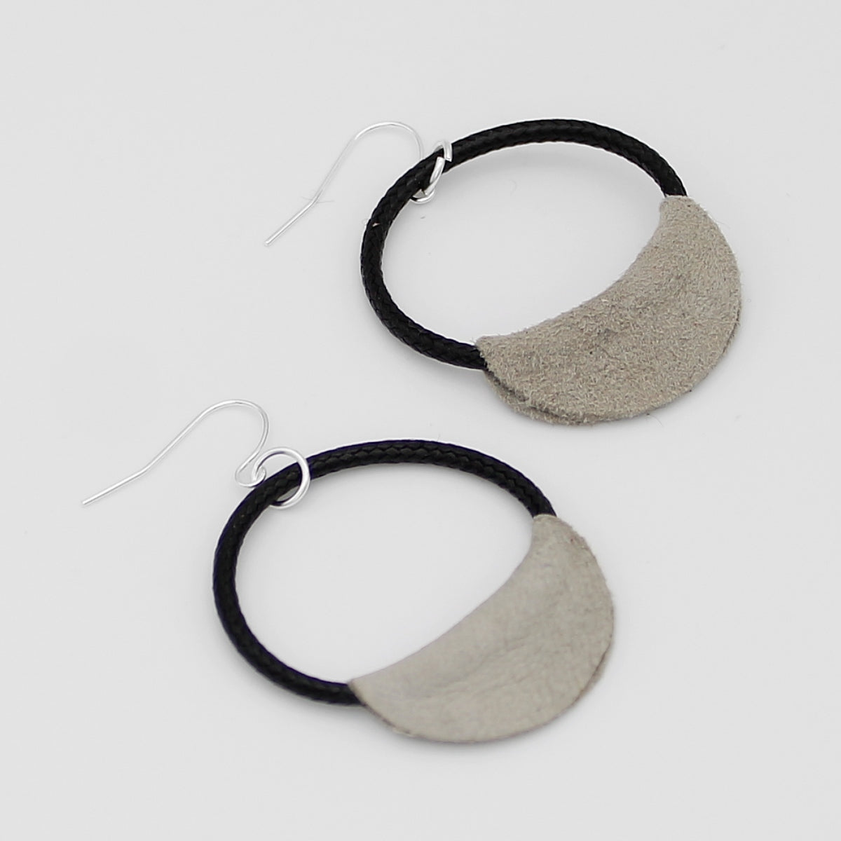 Taupe and Black Loop Earrings - Sylca Designs - Chunky Jewelry