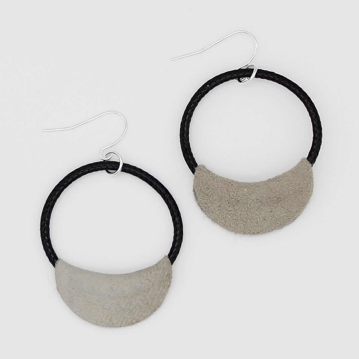 Taupe and Black Loop Earrings - Sylca Designs - Chunky Jewelry