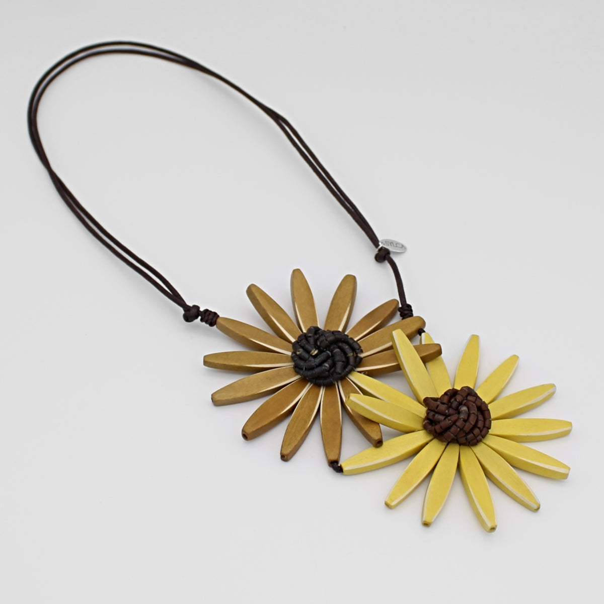 Yellow Amaya Double Flower Statement Necklace - Sylca Designs - Chunky Jewelry