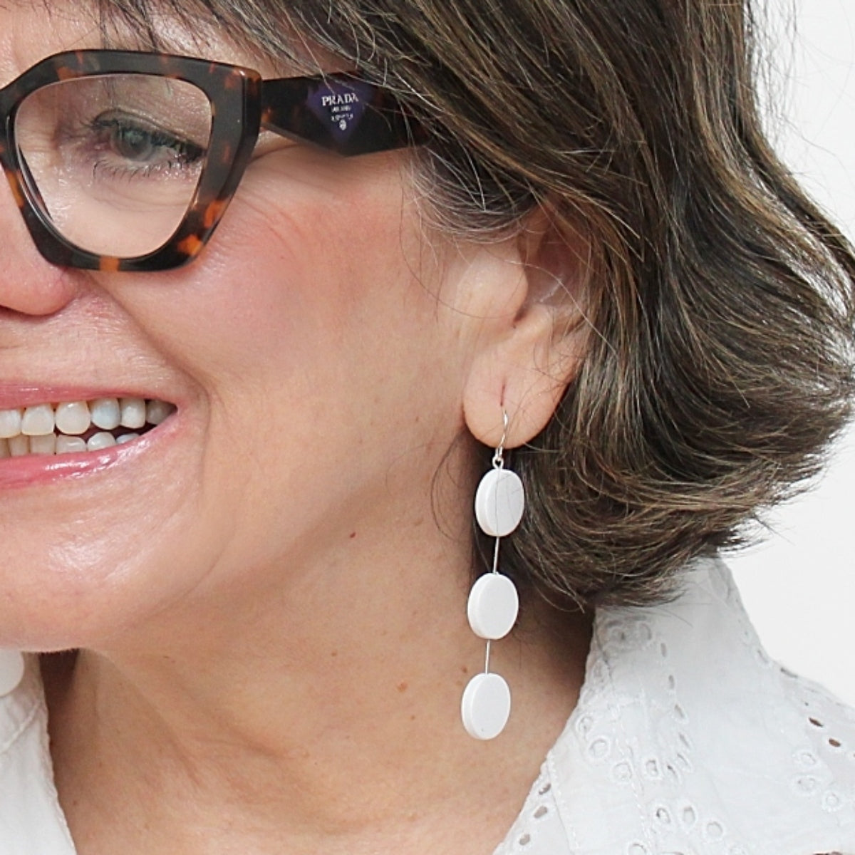 White Ashlyn Dangle Earring