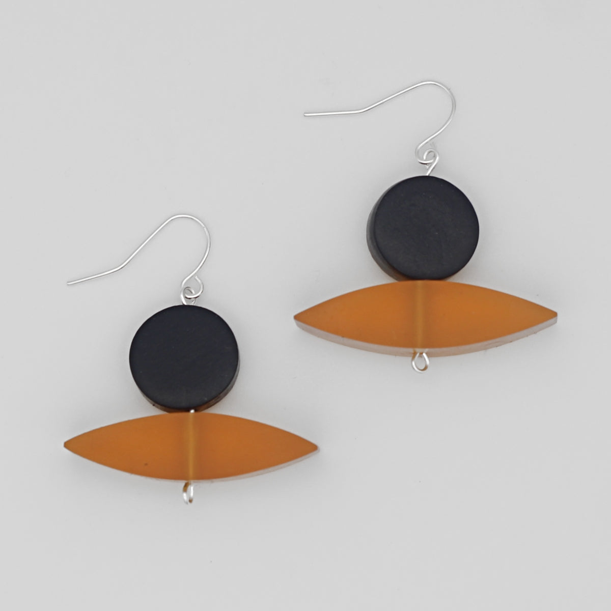 Orange Dimensional Dangle Earrings