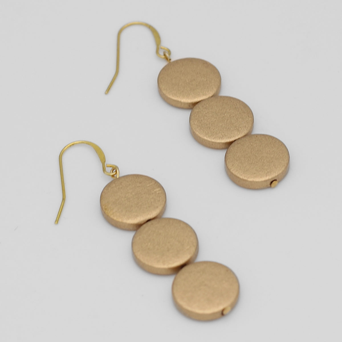 Gold Triple Bead Kira Earring
