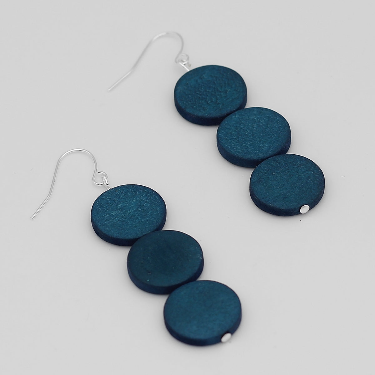 Navy Triple Bead Kira Earring