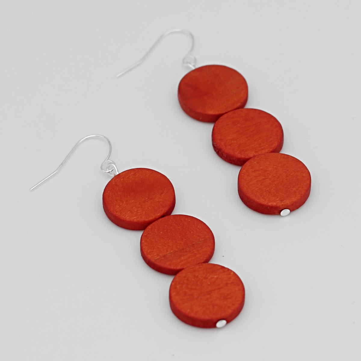 Orange Triple Bead Kira Earring