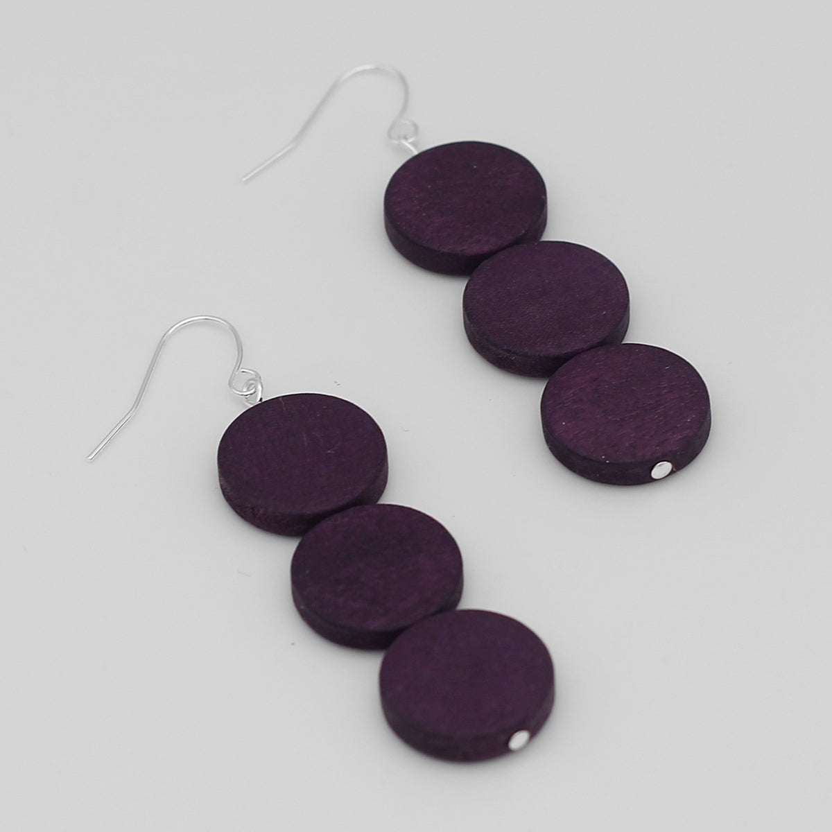 Purple Triple Bead Kira Earring