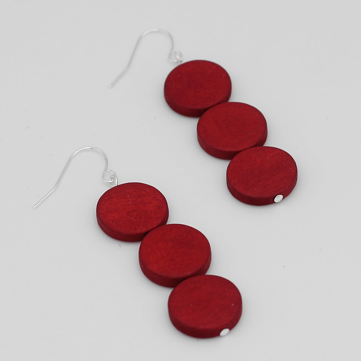 Red Triple Bead Kira Earring