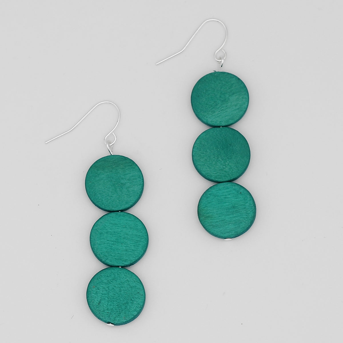 Aqua Triple Bead Kira Earring