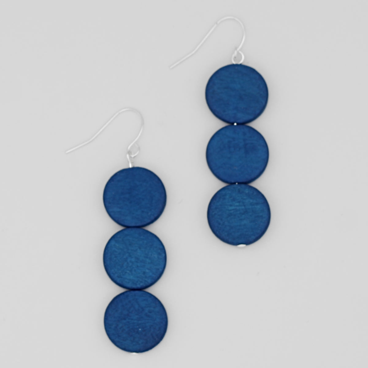Blue Triple Bead Kira Earring