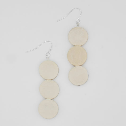 Ivory Triple Bead Kira Earring - Sylca Designs - Chunky Jewelry
