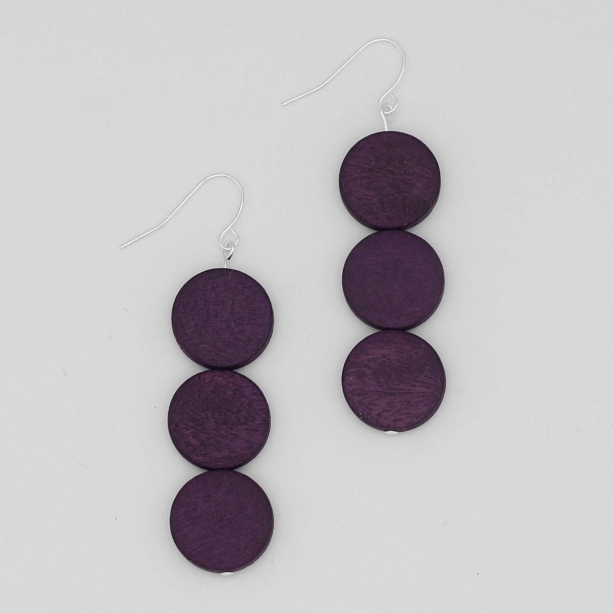 Purple Triple Bead Kira Earring