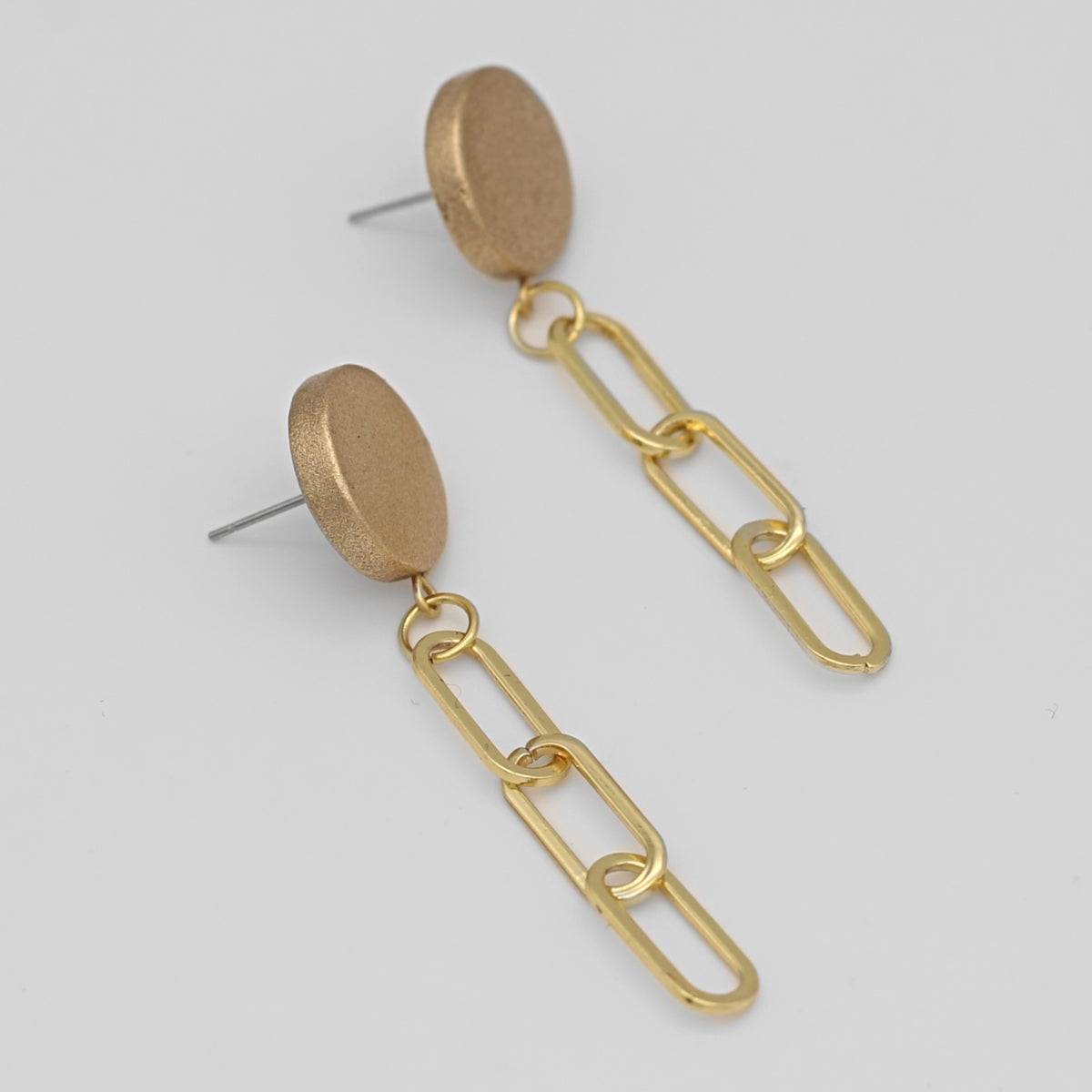 Gold Link Dangle Earring