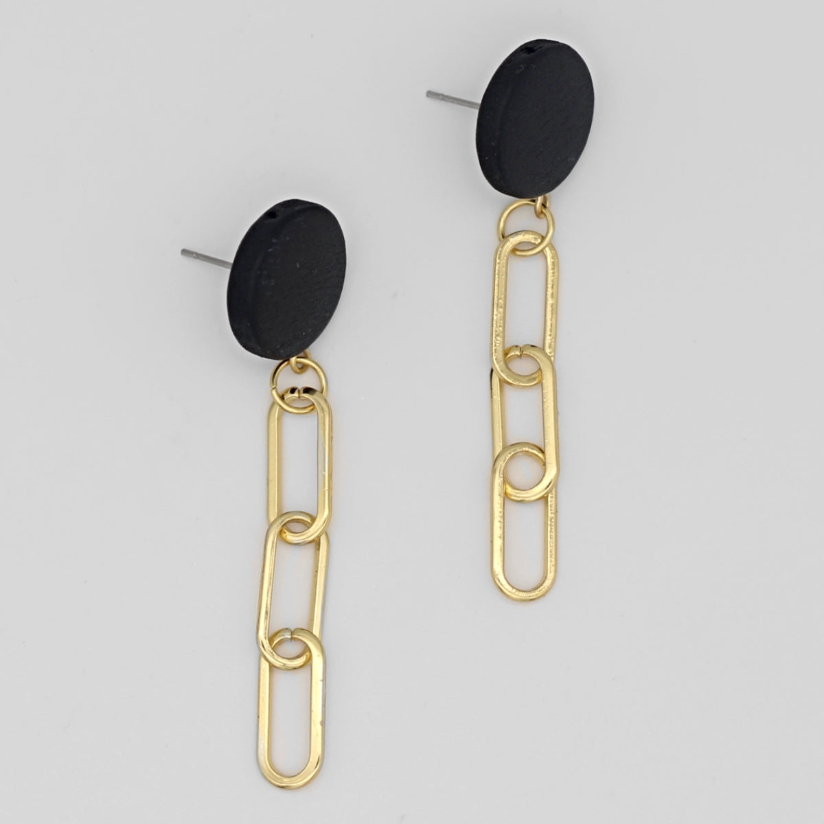 Black Gold Link Dangle Earring