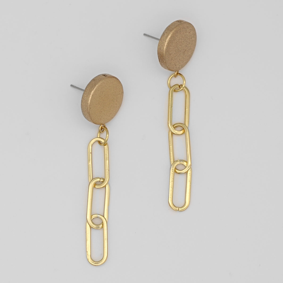 Gold Link Dangle Earring