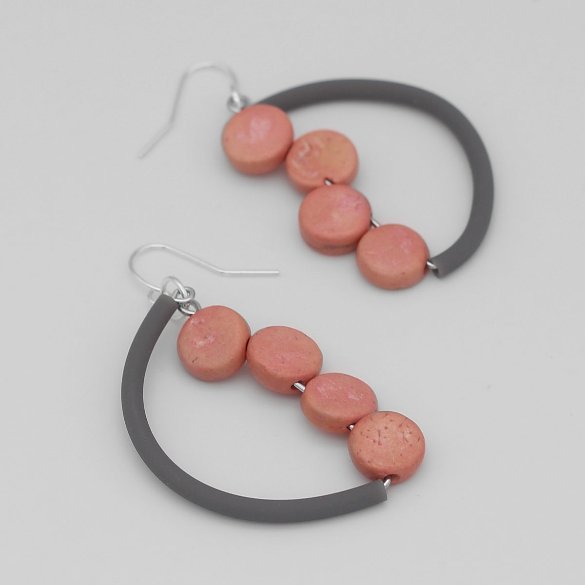 Pink Half Moon Dangle Earring - Sylca Designs - Chunky Jewelry