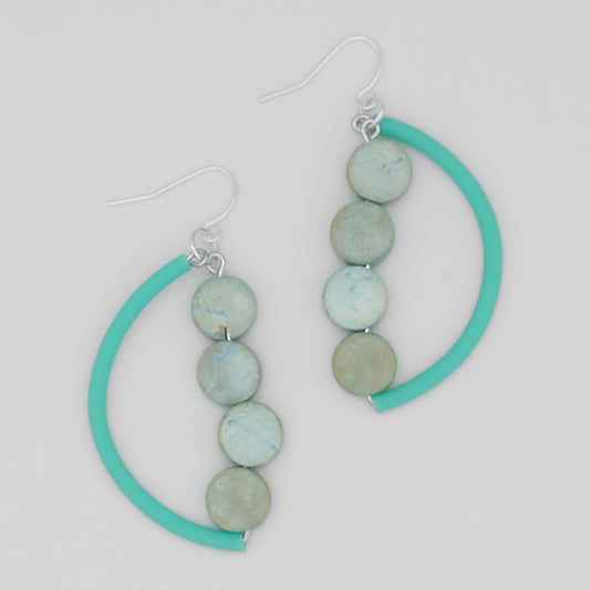 Mint Half Moon Dangle Earring