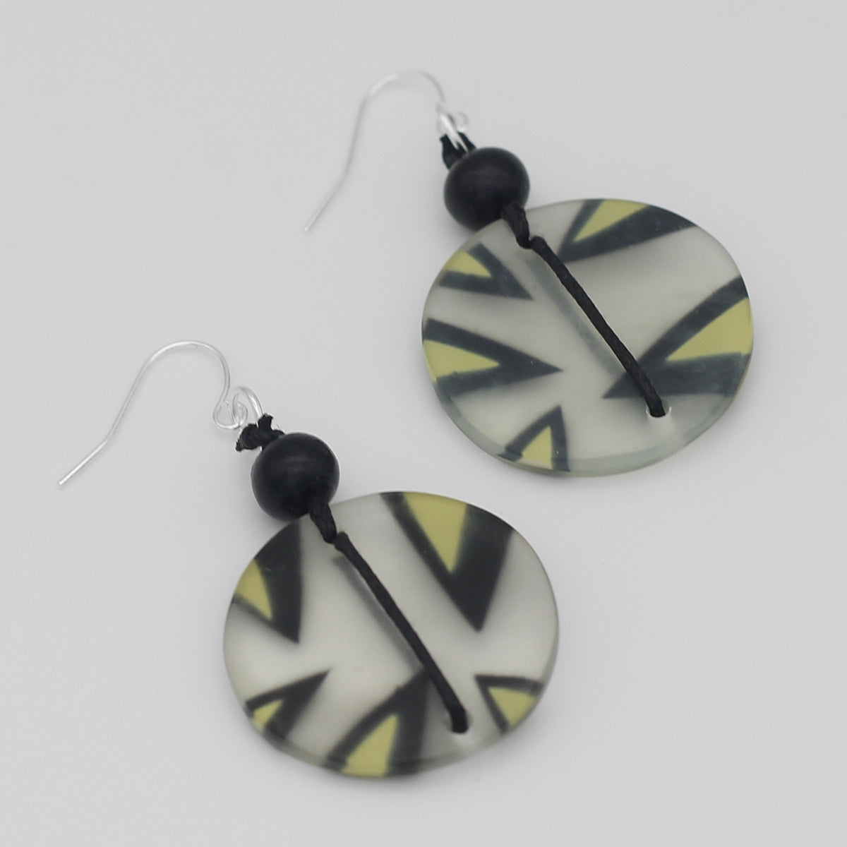 Yellow Retro Resin Statement Earrings - Sylca Designs - Chunky Jewelry