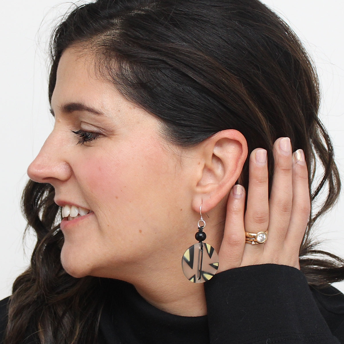 Yellow Retro Resin Statement Earrings - Sylca Designs - Chunky Jewelry