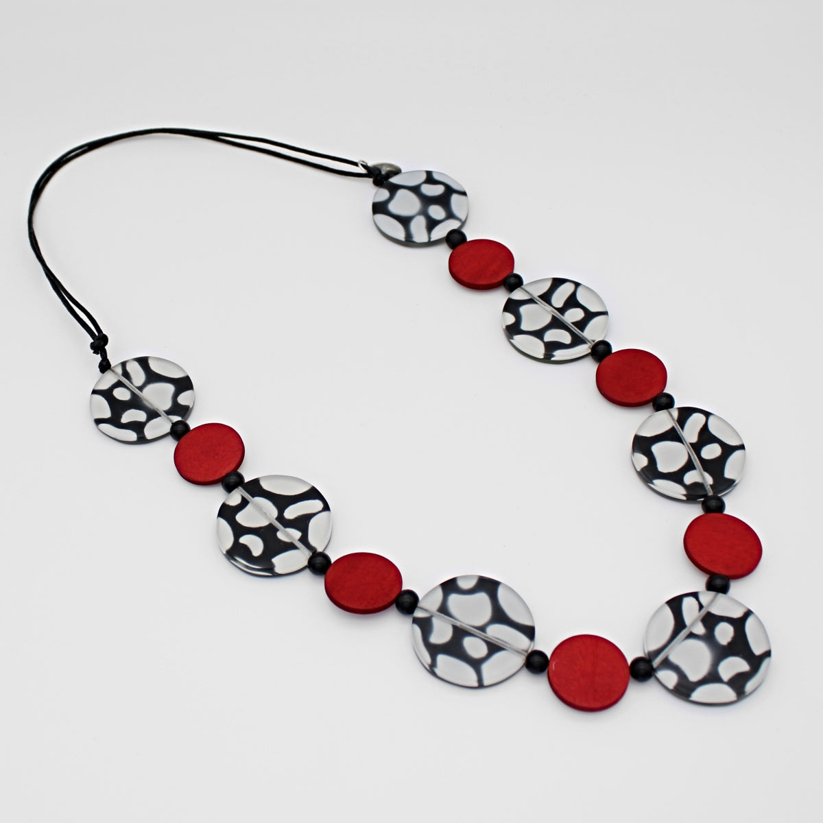 Red Mixed Media Necklace