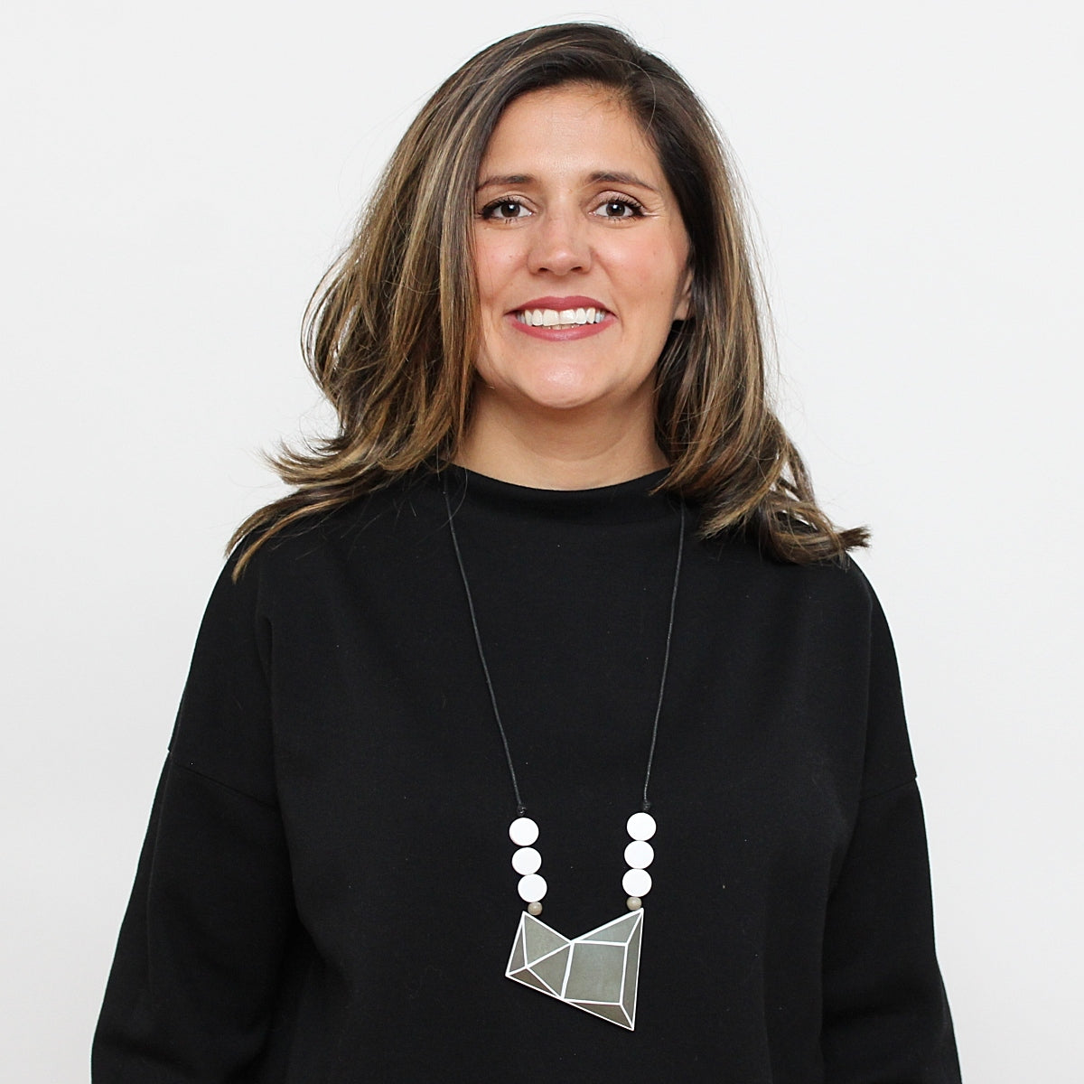 Gray Geometric Raya Necklace