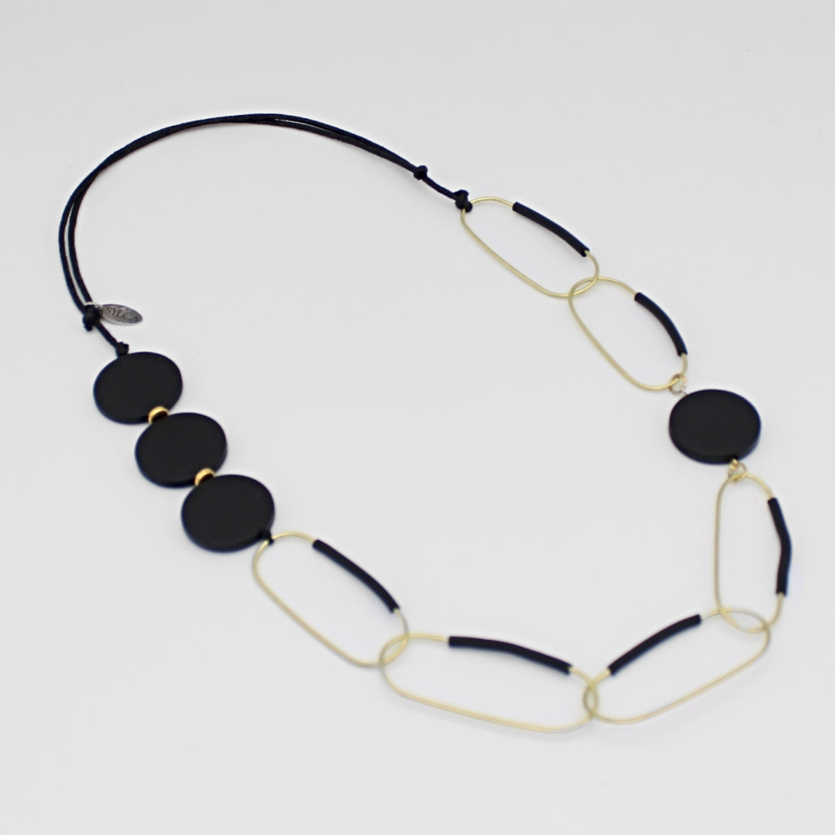 Black Multi Link Necklace
