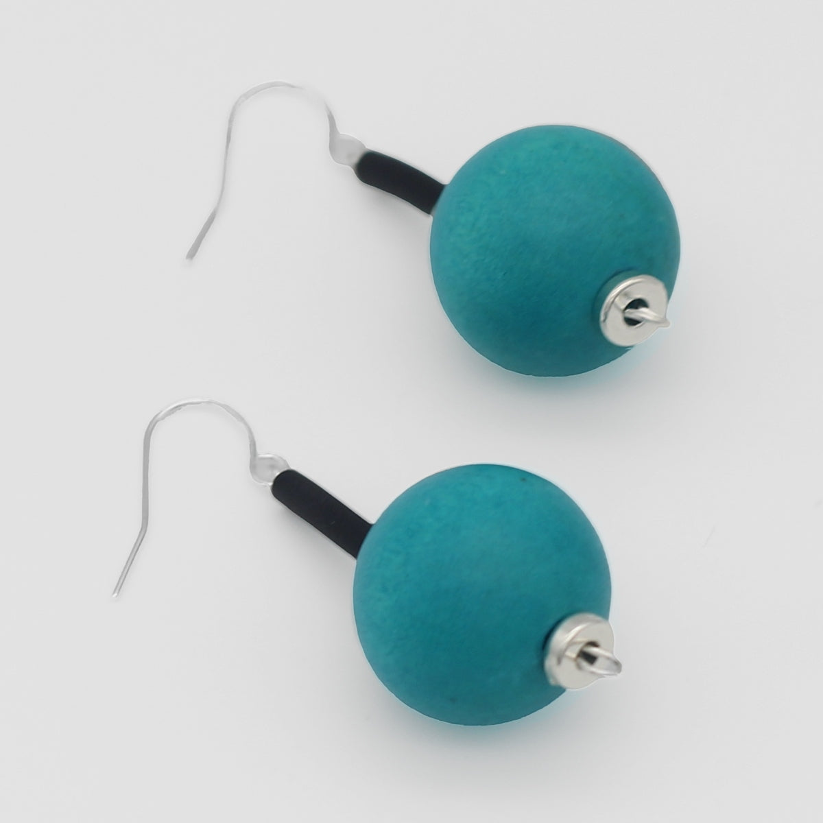 Aqua Ball Drop Earring - Sylca Designs - Chunky Jewelry