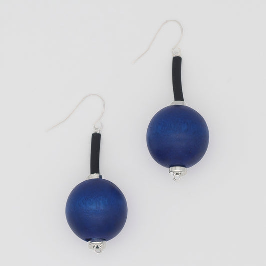 Blue Ball Drop Earring - Sylca Designs - Chunky Jewelry