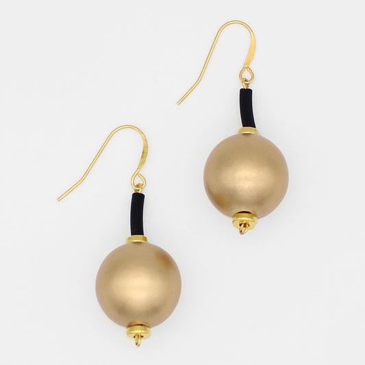 Gold Ball Drop Earring - Sylca Designs - Chunky Jewelry