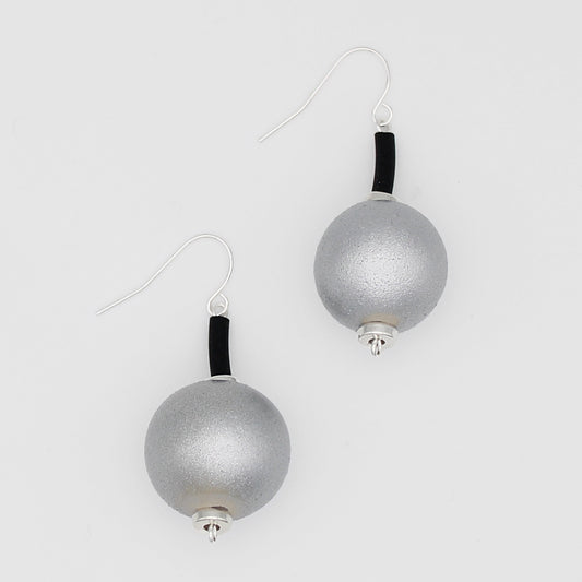 Silver Ball Drop Earring - Sylca Designs - Chunky Jewelry