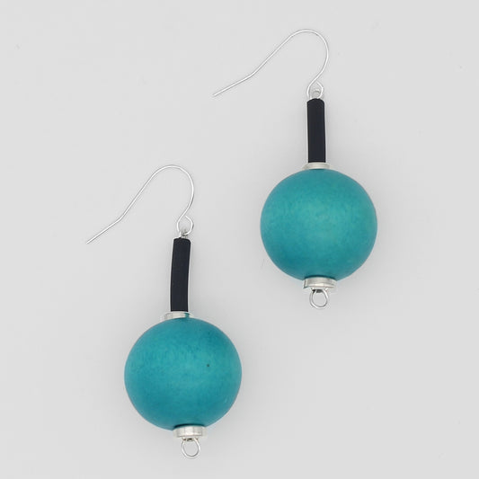 Aqua Ball Drop Earring - Sylca Designs - Chunky Jewelry