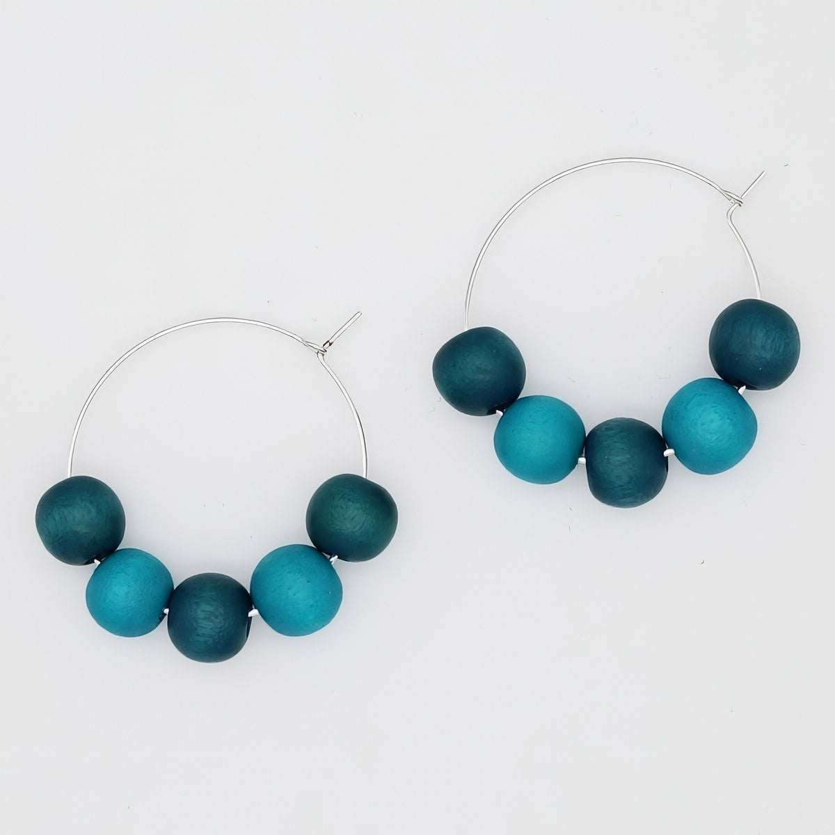 Aqua Hoop Dangle Earring - Sylca Designs - Chunky Jewelry