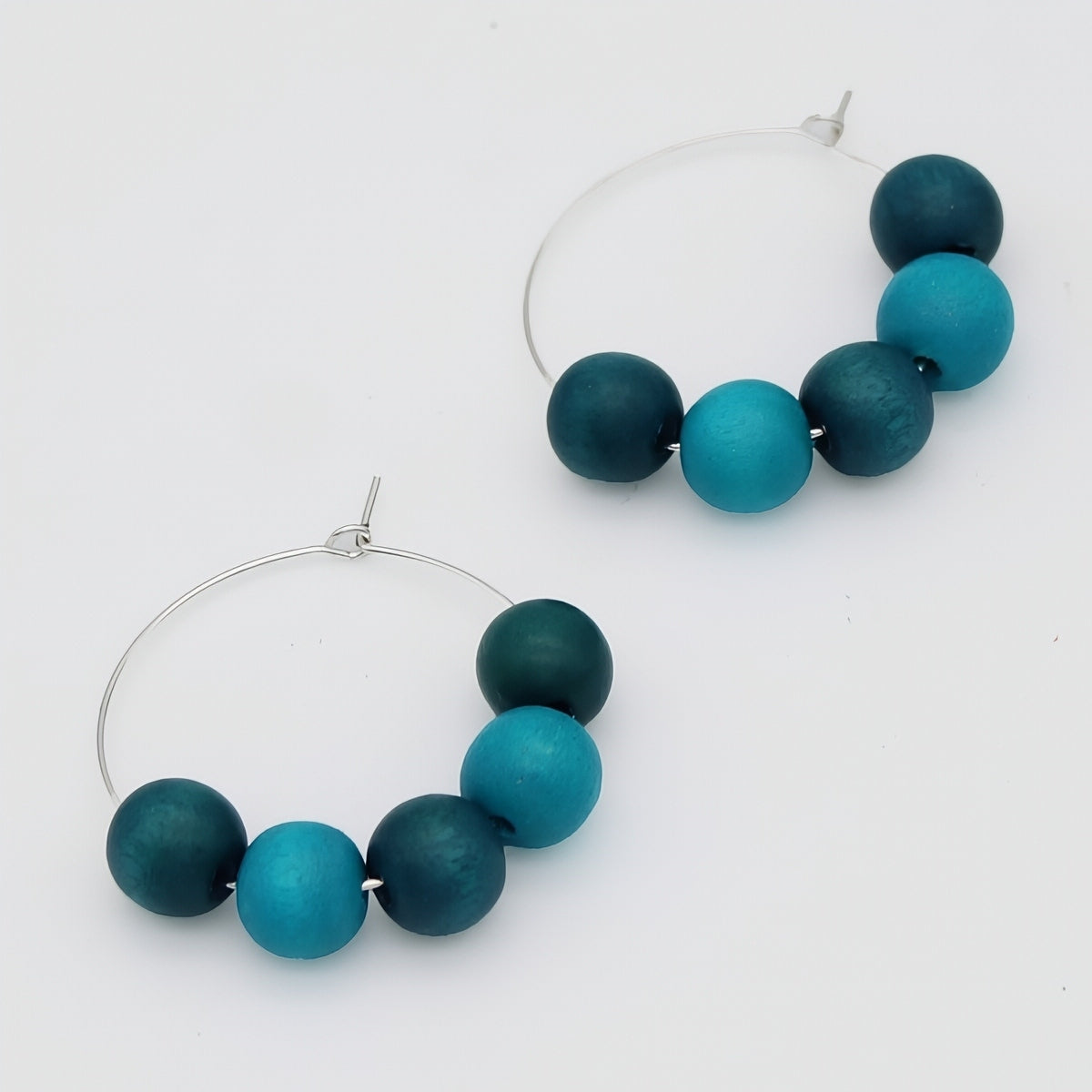 Aqua Hoop Dangle Earring - Sylca Designs - Chunky Jewelry