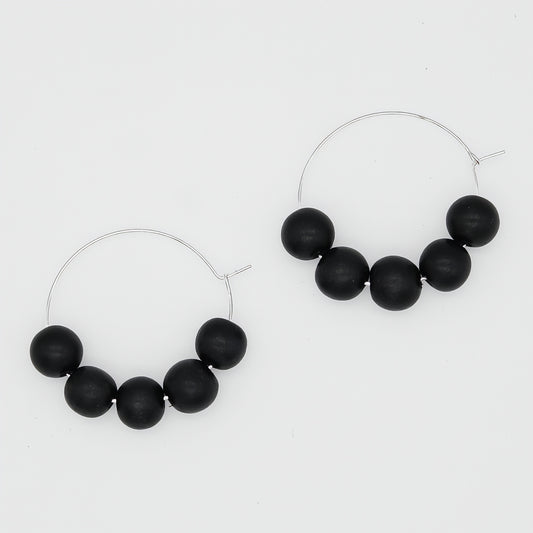 Black Hoop Dangle Earring - Sylca Designs - Chunky Jewelry