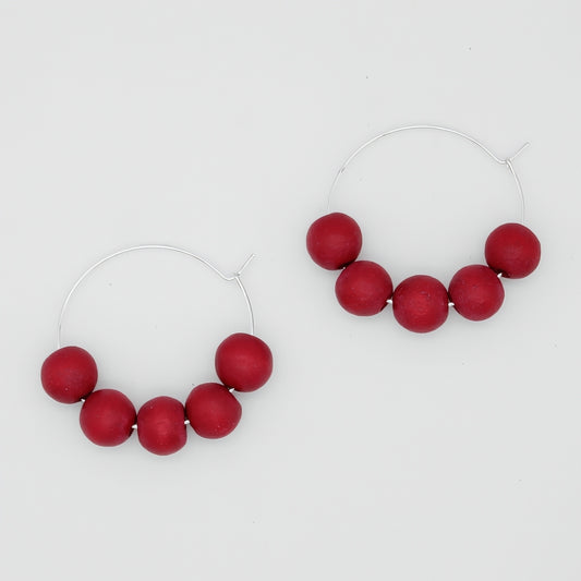 Raspberry Hoop Dangle Earring - Sylca Designs - Chunky Jewelry
