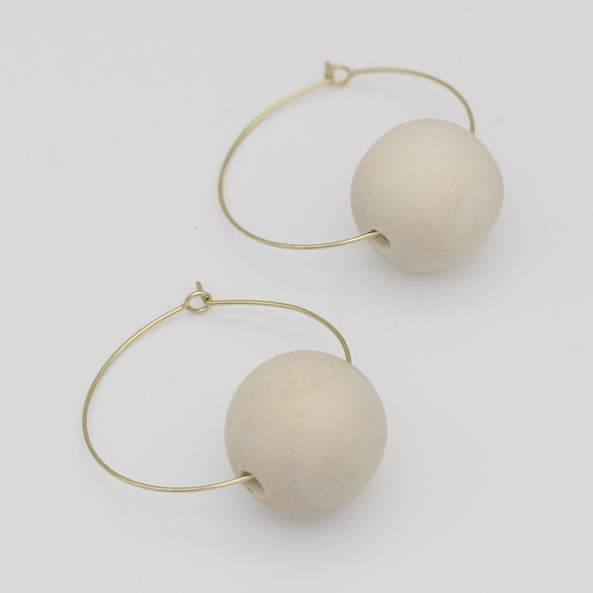Ivory Ball Hoop Dangle Earring - Sylca Designs - Chunky Jewelry