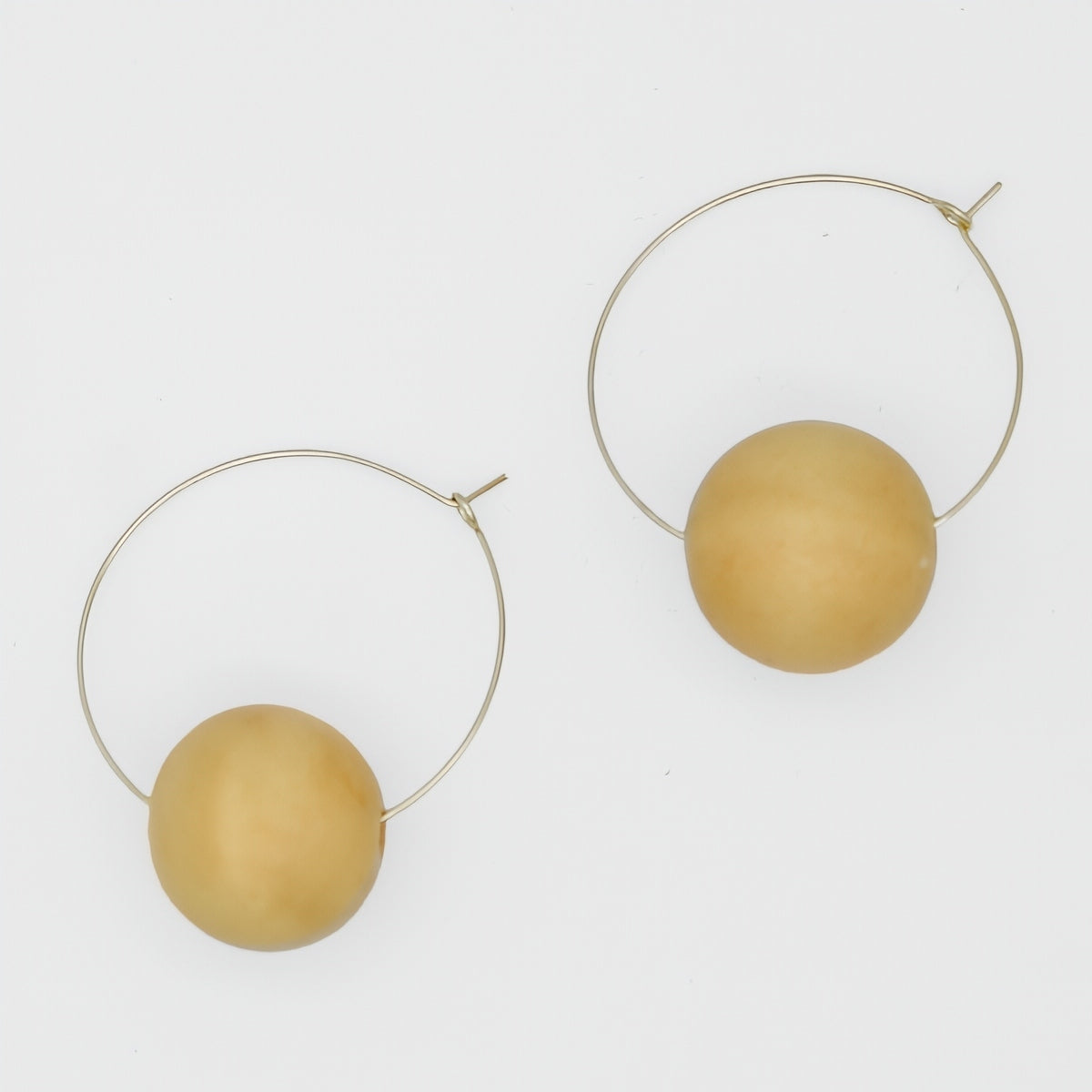 Yellow Ball Hoop Dangle Earring - Sylca Designs - Chunky Jewelry