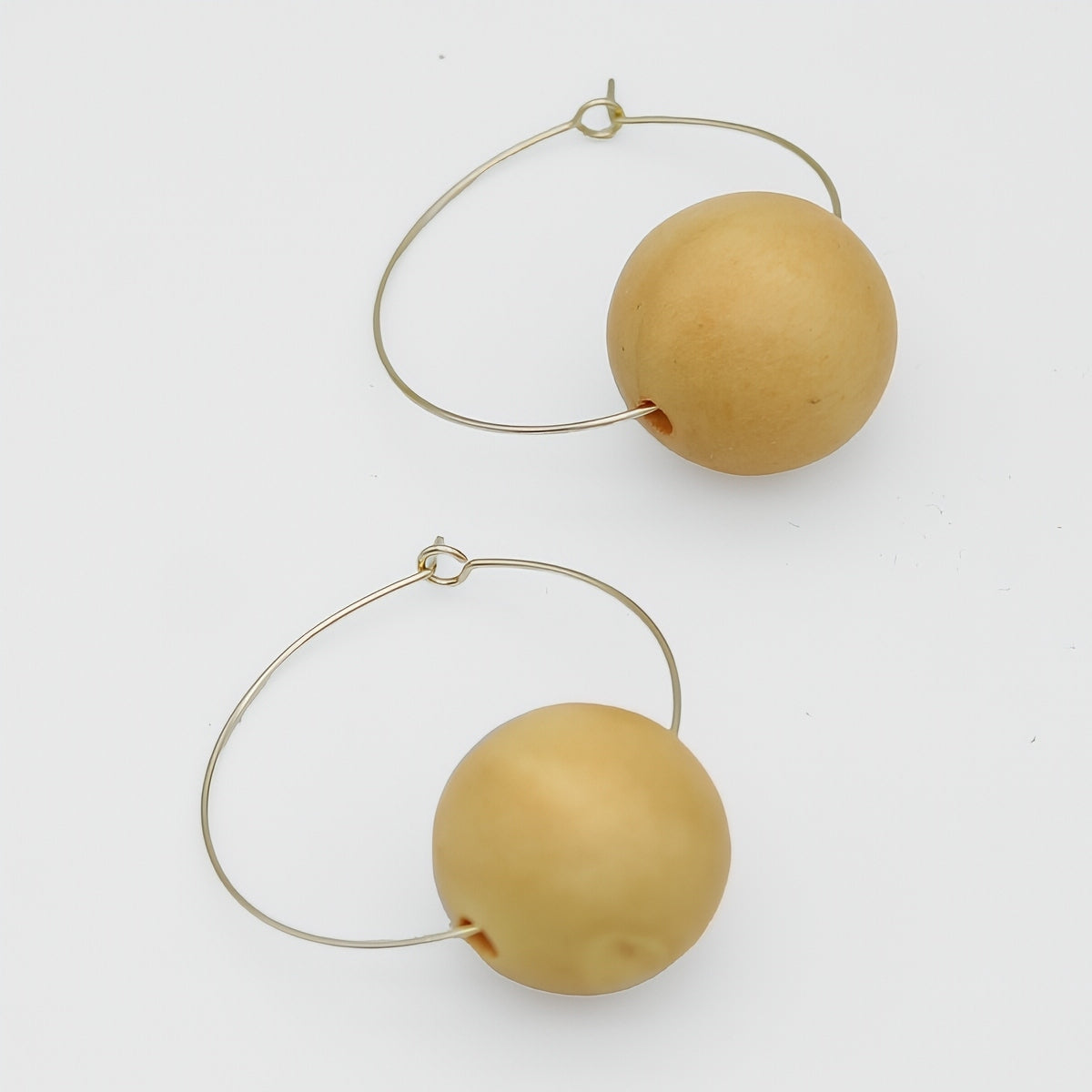 Yellow Ball Hoop Dangle Earring - Sylca Designs - Chunky Jewelry