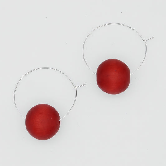 Orange Ball Hoop Dangle Earring - Sylca Designs - Chunky Jewelry