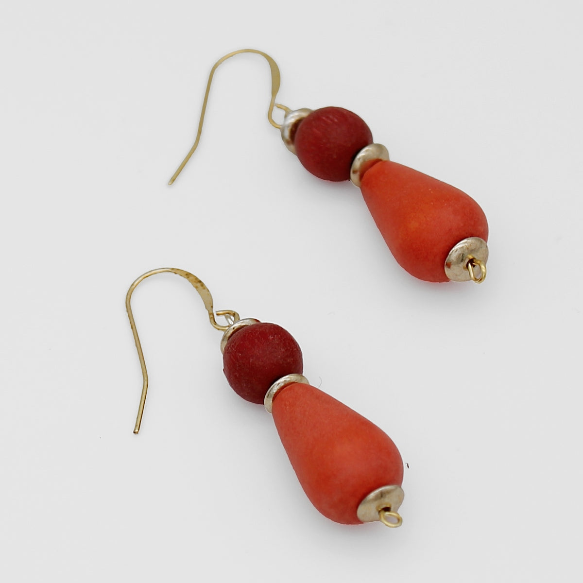Orange Geometric Dangle Statement Earring - Sylca Designs - Chunky Jewelry