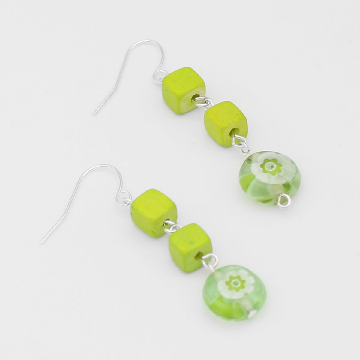 Lime Floral Drop Earring - Sylca Designs - Chunky Jewelry