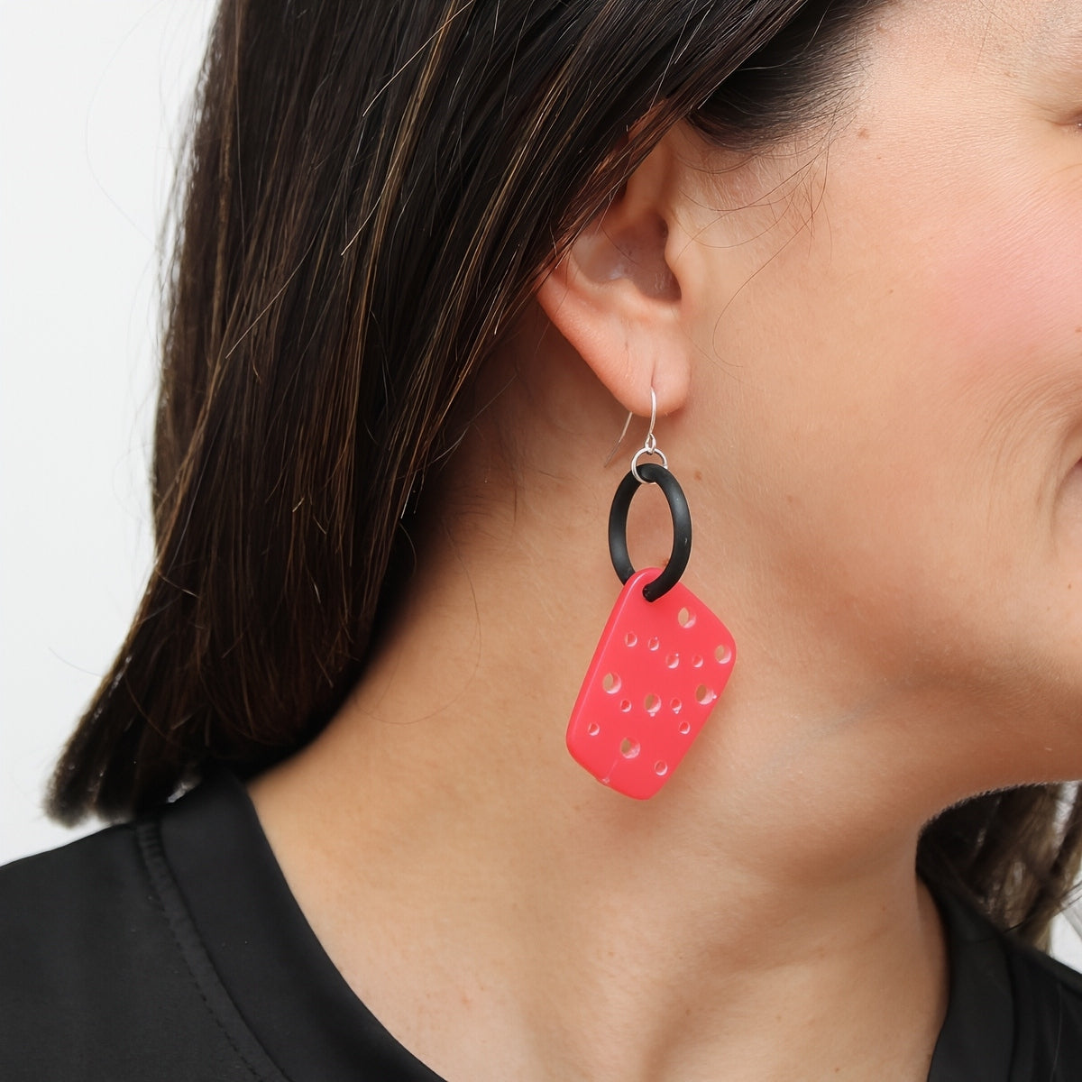 Coral Geometric Dangle Earring - Sylca Designs - Chunky Jewelry